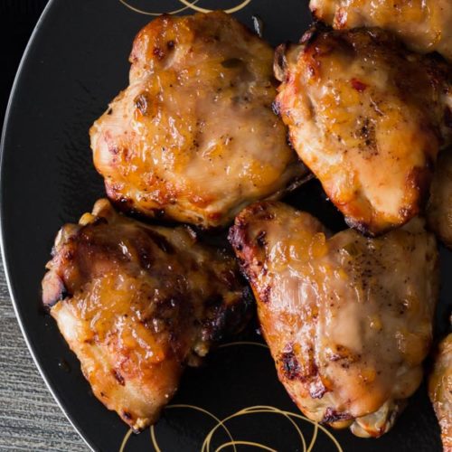 Oven-Roasted Chicken Thighs with Pineapple Habanero Sauce