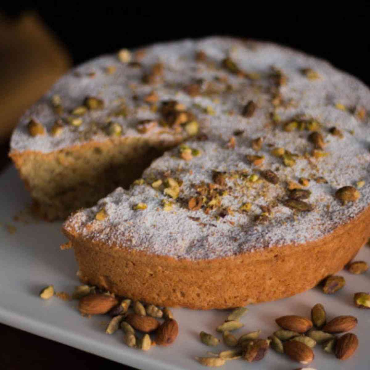 Persian Almond Cardamom Pistachio Cake Featured 1