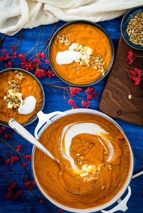 Roasted Pumpkin Bisque | Healthy Fall Soup Recipe| Spoonabilities