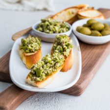 Greek Green Olive Crostini - Appetizer, Party Food | Spoonabilities