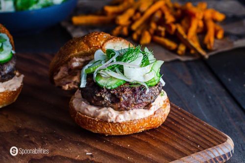 Spiced Lamb Burger with Fennel Cucumber & Celery Slaw - Spoonabilities