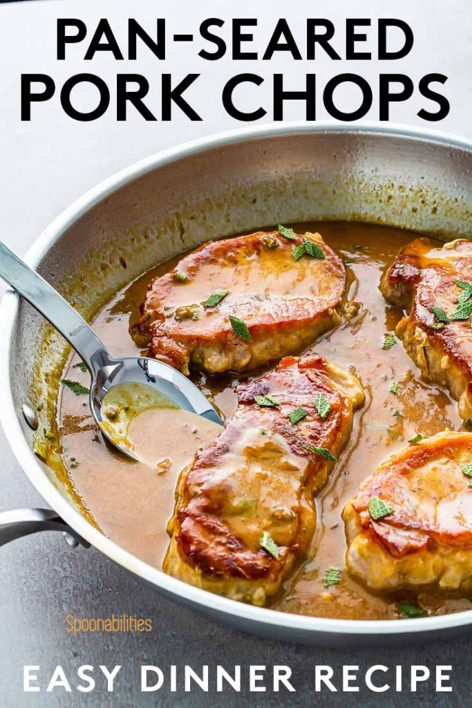 Pan-seared Pork Chops with Apricot Dijon Mustard Sauce - Spoonabilities