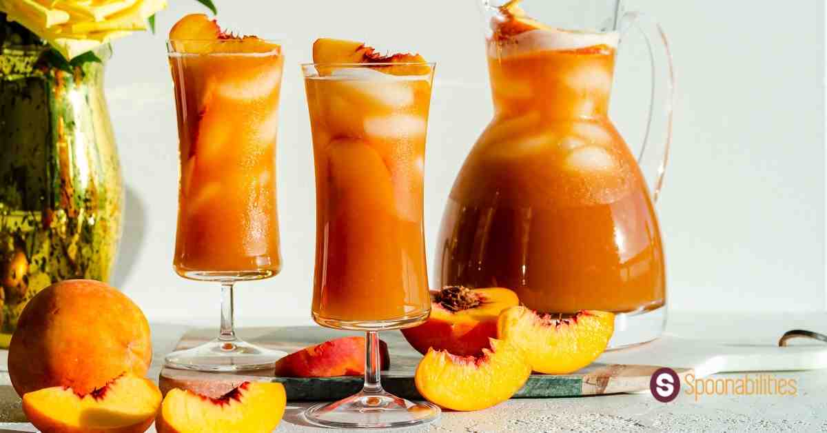 Peach Sun Tea and Bourbon Cocktail {#drinkthesummer} – Floating Kitchen